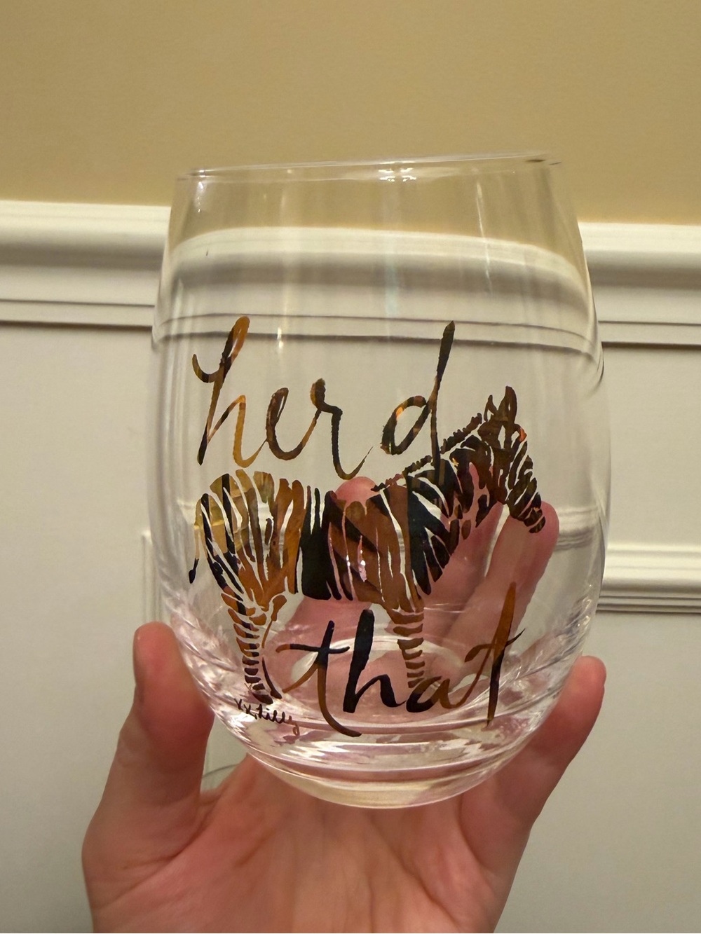 Lilly Pulitzer wine glasses “Herd That” - Picture 2 of 4